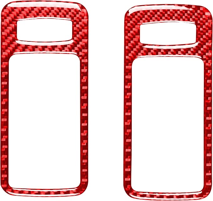 Red Real Carbon Fiber Trim for Ford Mustang Accessories | for GT Shelby 2005 2006 2007 2008 2009 Inner Door Handle Bowl Cover Interior Thick Overlay Decal