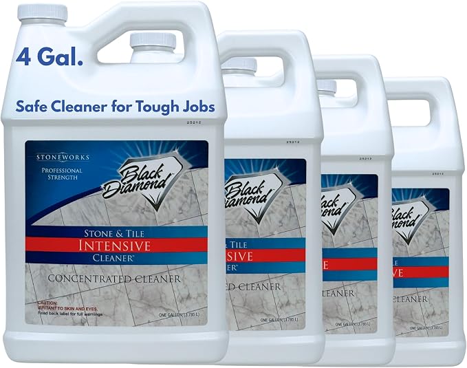 Black Diamond Stoneworks Stone & Tile Intensive Cleaner – Professional Deep Cleaner for Marble, Limestone, Travertine, Granite, Slate, Ceramic & Porcelain Tile – Acid-Free Concentrate (4-Gallons)