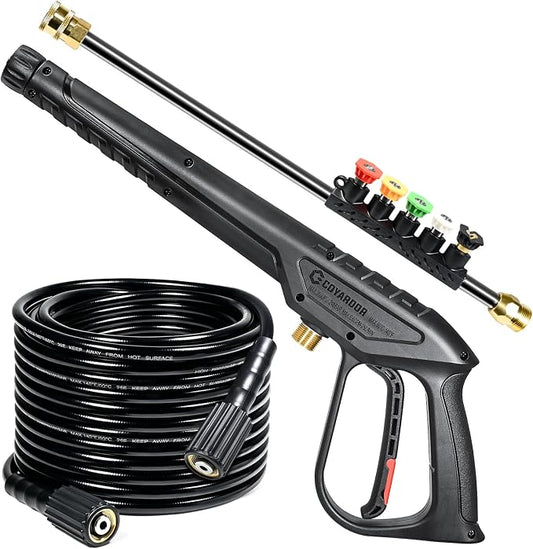 Pressure Washer Gun and Hose, 50 FT Hose with Extension Wand | 3600 PSI Gun & Hose Kit with Wand, M22-14mm Inlet & 1/4" Quick Connect