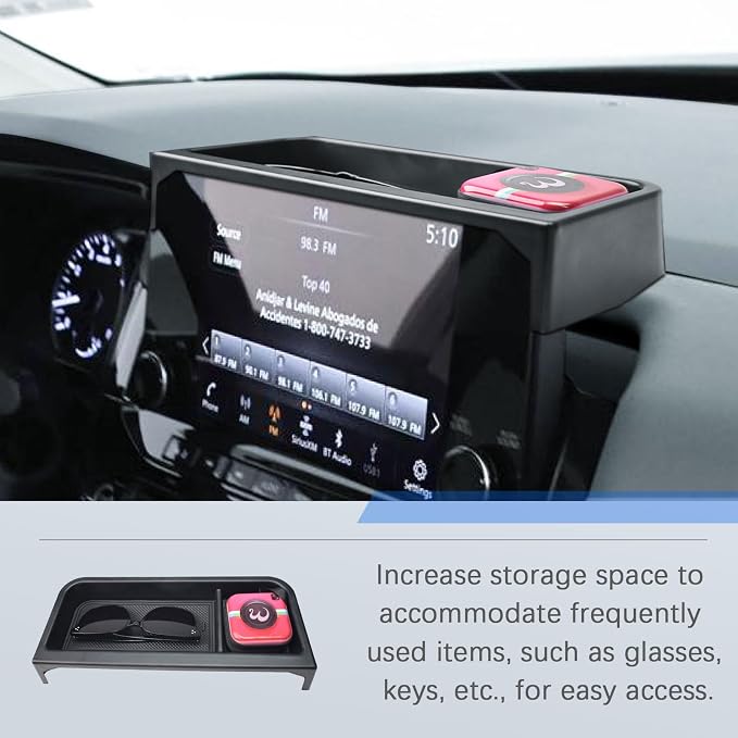 Dashboard Organizer Tray for 2022-2025 Nissan Pathfinder 9-inch Touchscreen | SL/Rock Creek/Platinum, 2024 Pathfinder Interior Accessories, Center Console Dash Tray, Storage Tissue Box, NOT Fit S/SV