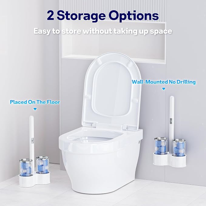 8 Pack Pumice Stone Toilet Bowl Set with 18 in Extra Long Handle,White Holder Case,Pumice Stone for Cleaning, for Cleaning Toilets, Bathtubs, Grills, Swimming Pools, Sinks