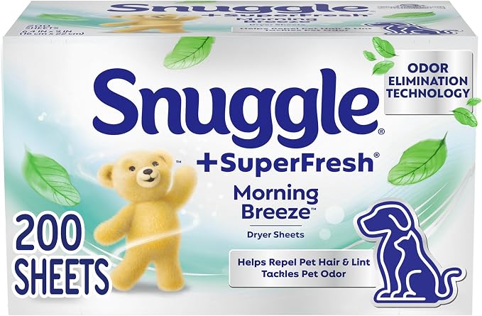 Snuggle SuperFresh Dryer Sheets, 200 Count, Morning Breeze