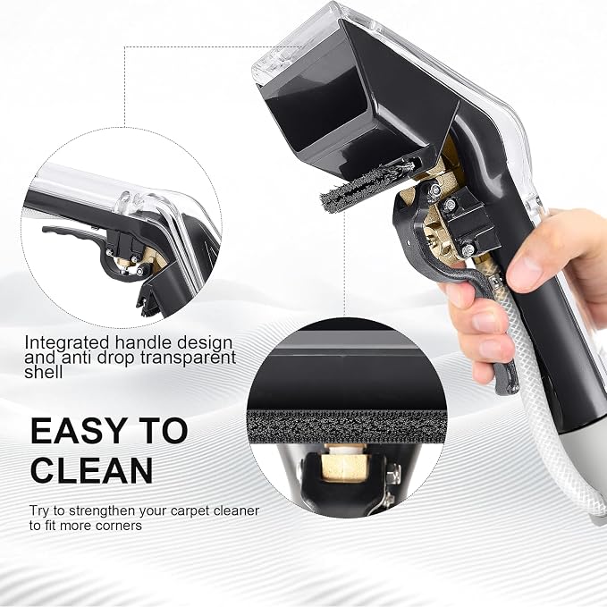 【Upgrade】Universal Upholstery Attachment with 12-FT Hose,Compatible with Rug Doctor Mighty Pro,X3,Wide Track Carpet Cleaner,Clean Carpet,Stair, Mattresse,Remove Dirt and Odor,2-Year Warranty