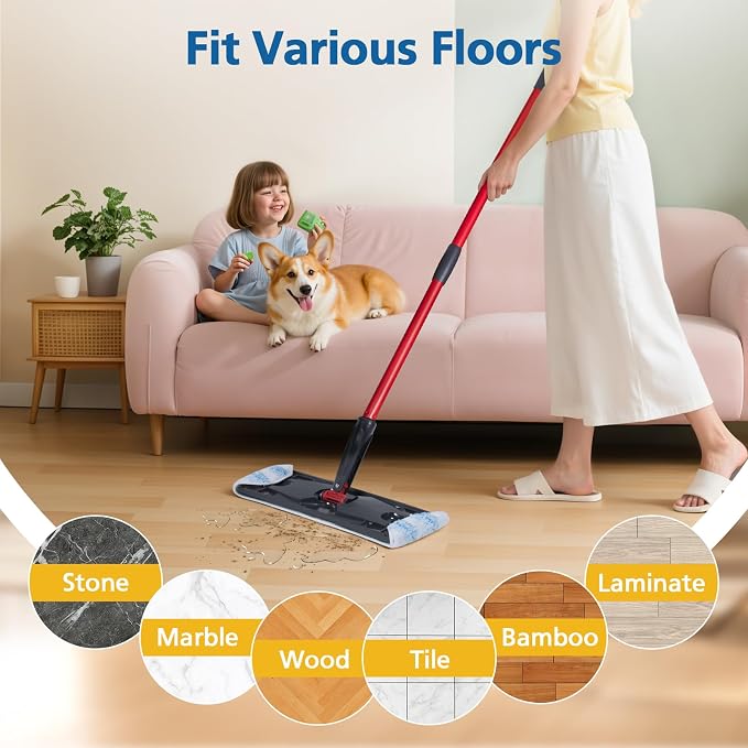 15 Pack H2prO Mop Pads Compatible with O Ceda H2PrO Flat Mop System | 100% Microfiber Mop Head Replacements, Washable and Reusable for H2prO Mop Refills, White