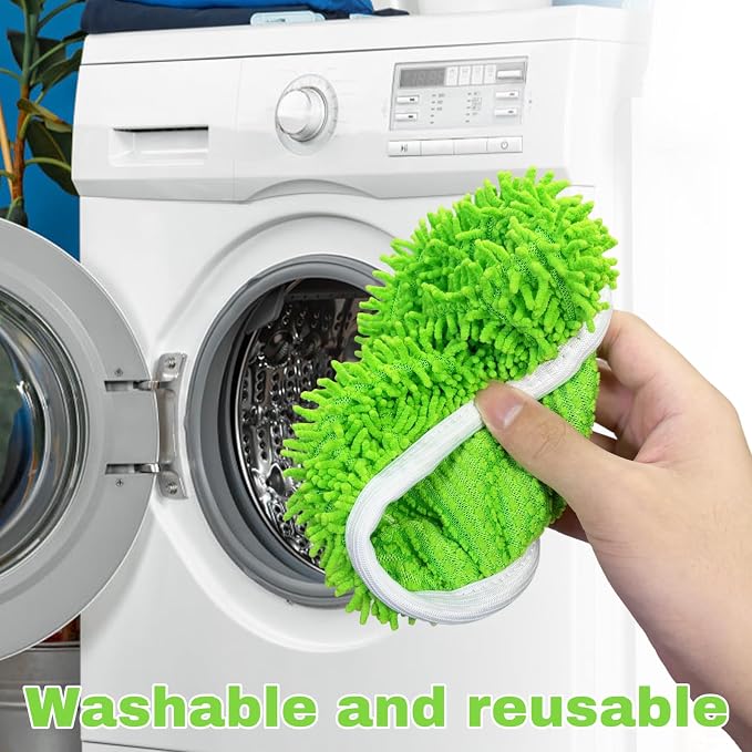 Septo 8Pcs Reusable Microfiber Mop Pads, Replacement Compatible with Sweeper Mop, Refills & Washable Dry Sweeping Cloths for Surface Hardwood Floor Cleaning(Grass Green)