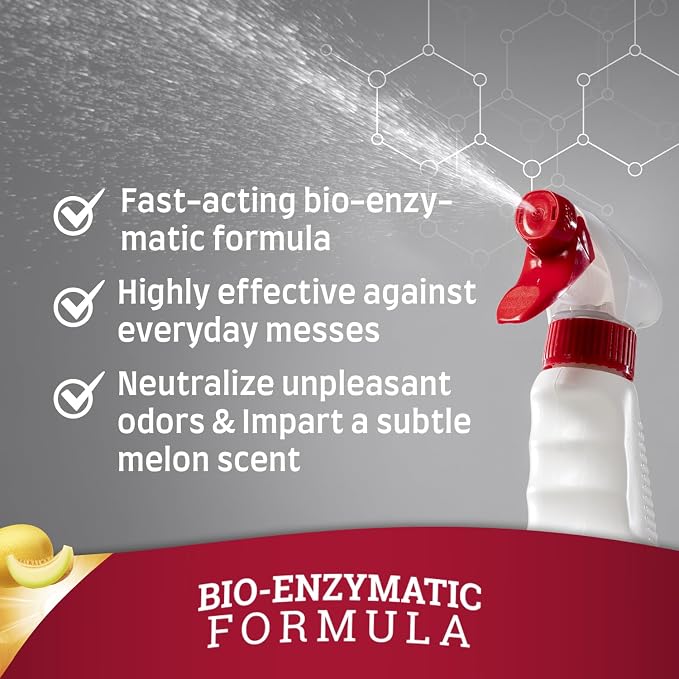 Nature’s Miracle Stain and Odor Remover Dog, 32 Ounces, Everyday Mess Enzymatic Odor Control Formula (Pack of 2)