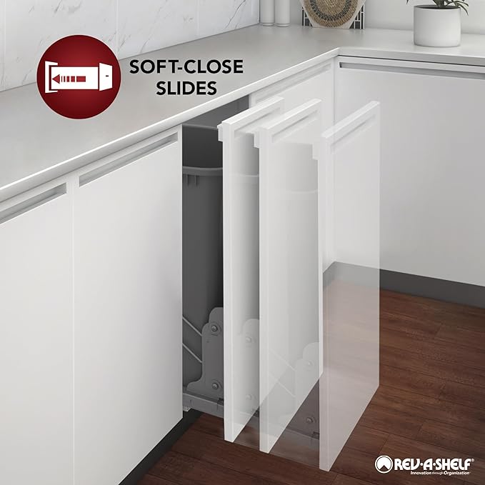 Rev-A-Shelf Solid Surface U-Shape Pullout Organizer for Sink Base Cabinets w/Soft-Close