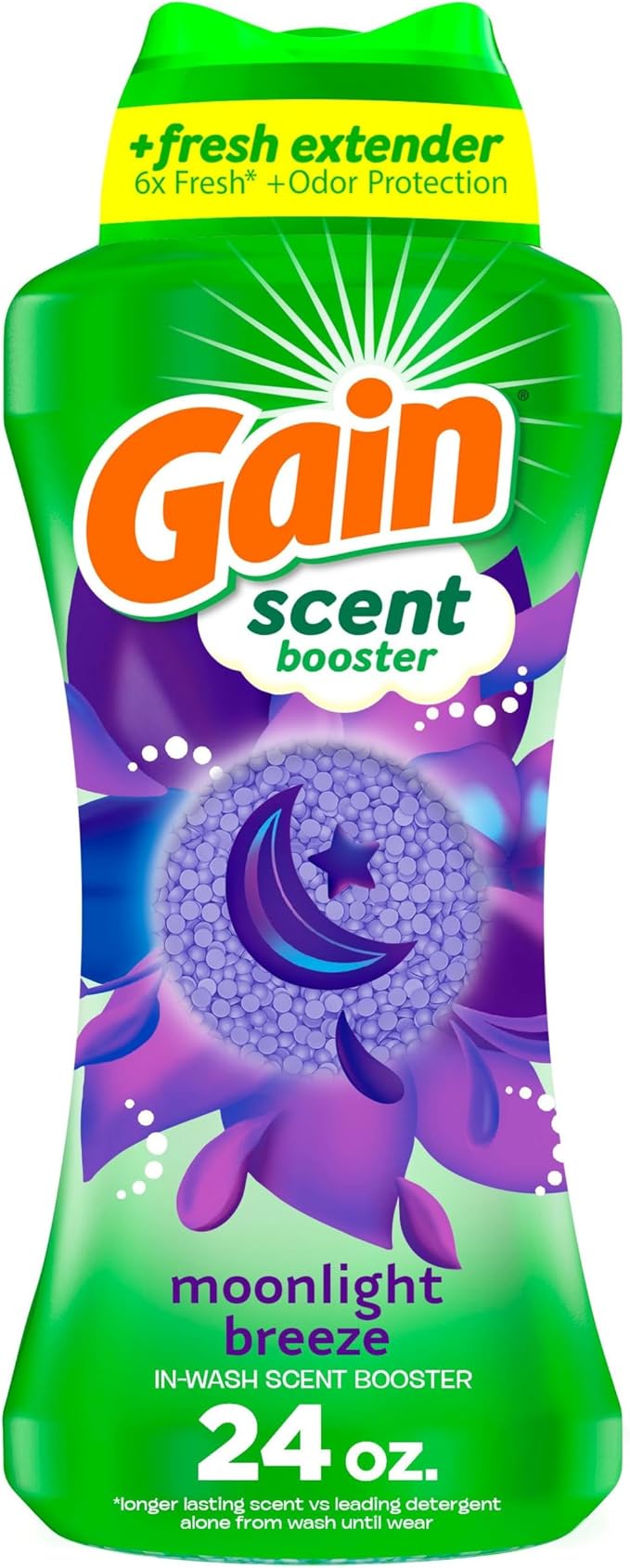 Gain In-Wash Laundry Scent Booster Beads Long-Lasting Fresh Scent Beads All Day Freshness and Odor Protection, Moonlight Breeze Scent, 24 oz (Packaging May Vary)
