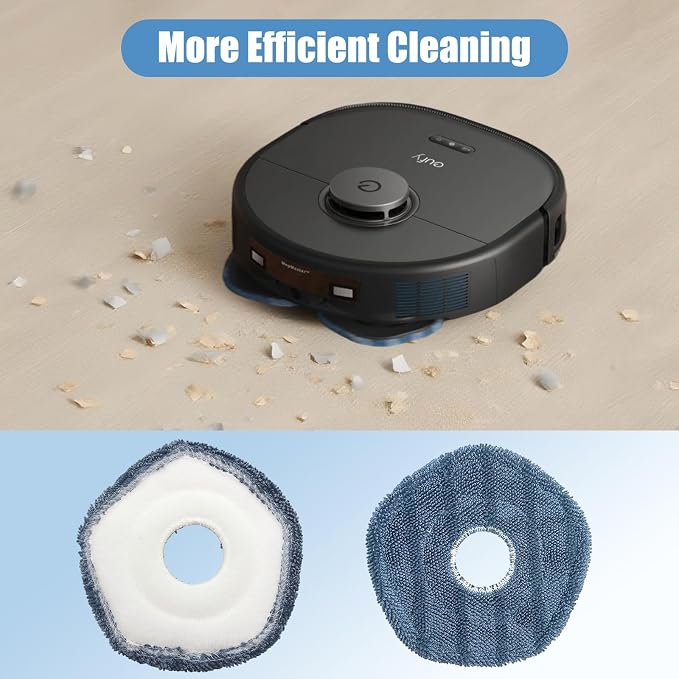 8Pcs X10 Pro Omni Mop Pads Accessories for Eufy X10 pro Omni – Washable Microfiber Mopping Cloth Refills, Reusable Replacement Pads for X10Pro Omni Robot Vacuum Cleaner
