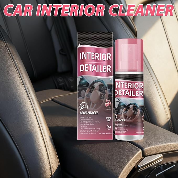 2pcs Car Interior Cleaner,Deep Cleaner Polishing, Large 15 Ounce Capacity Interior Detailer, Tire Cleaner, Suitable for Cleaning Rubber, leather Surfaces Inside the Car