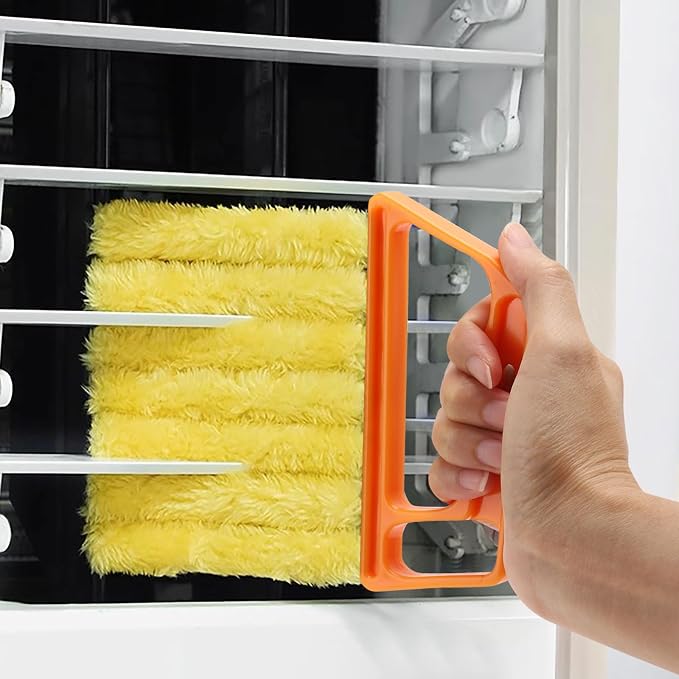 Window Blind Cleaner Duster Set, Washable Dusting Cleaner Air Vent Cleaning Brush Tools (Orange)