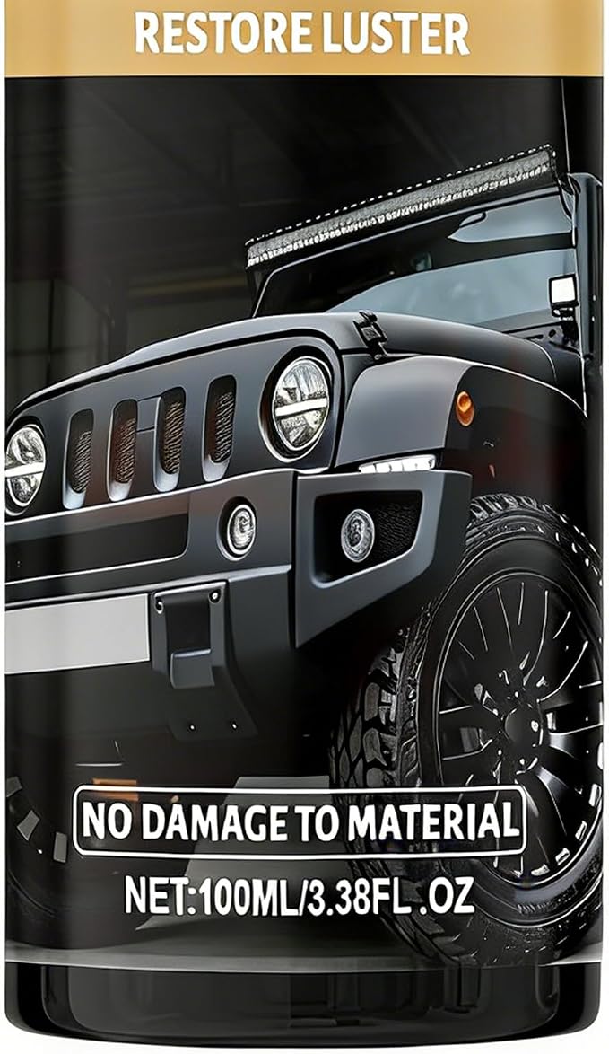 Black Trim Restorer 100ml Detailing | Oxidation Remover with Gloves and Sponge for Detailing Restoration Shine Interior Black Trim Dashboard