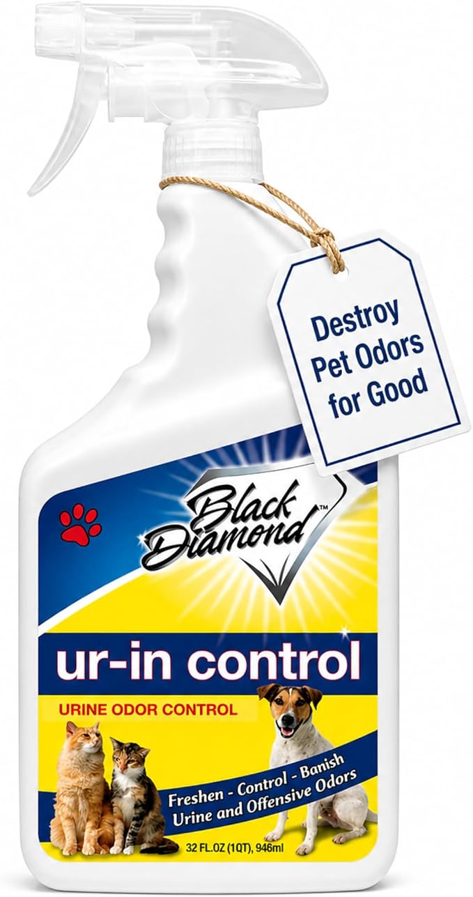 Black Diamond Stoneworks Eliminates Urine Odors – Controls Cat, Dog, Pet & Human Smells from Carpet, Furniture, Mattresses, Grout and Pet Bedding & Concrete. Biodegradable Enzymes 32 Oz. Spray
