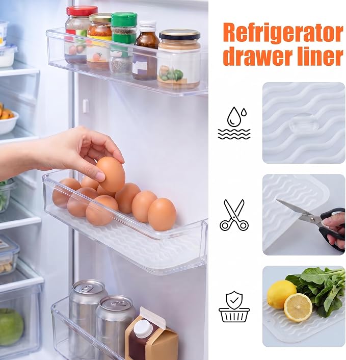 MicoYang Silicone Dish Drying Mat for Multiple Usage,Easy clean,Eco-friendly,Heat-resistant Silicone Mat for Kitchen Counter or Sink,Refrigerator or Drawer Liner Translucent S 12 inches x 6 inches