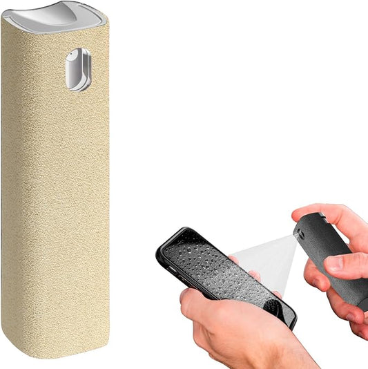 IO CLEAN Mini Screen Cleaner Spray – Finger Proof Screen Cleaner for | Smartphones, iPads, MacBooks, Laptops, Car Screens, Touchscreens – 3in1 Mist Cleaner, Microfiber Cloth and Cover (Cream)