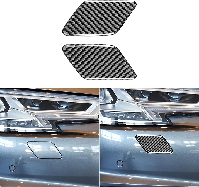 Real Carbon Fiber Trim for Audi Accessories | for B9 A4 S4 A5 S5 2020-2025 / RS5 2021-2025 Headlight Washer Button Panel Interior Thick Overlay Decal