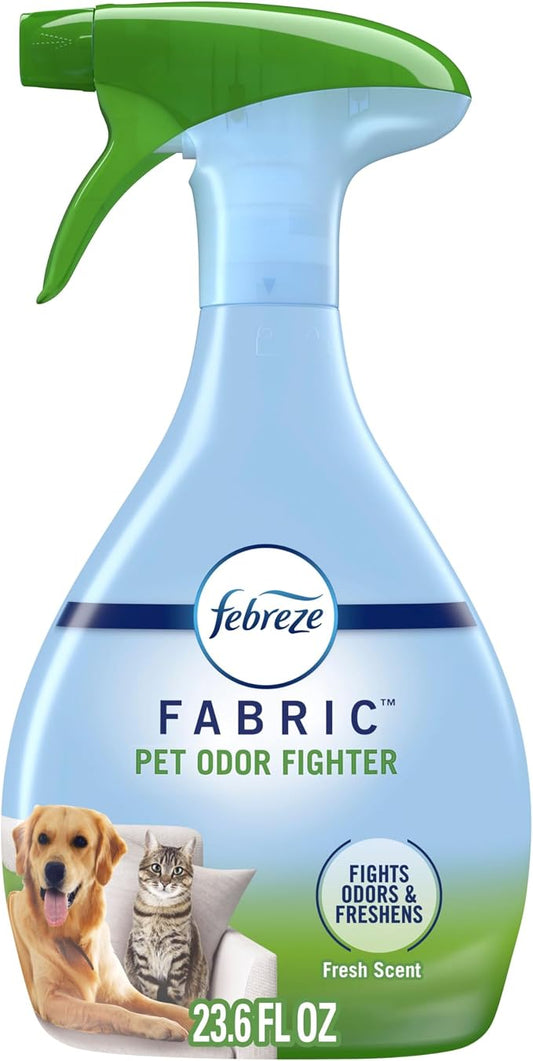 Febreze Fabric Spray Air Freshener, Odor-Fighting Fabric Refresher, Sneaker Balls Alternative, Couch Cleaner, Linen Spray, Multi-Use, Pet Odor Fighter Scent, 23.6 fl oz