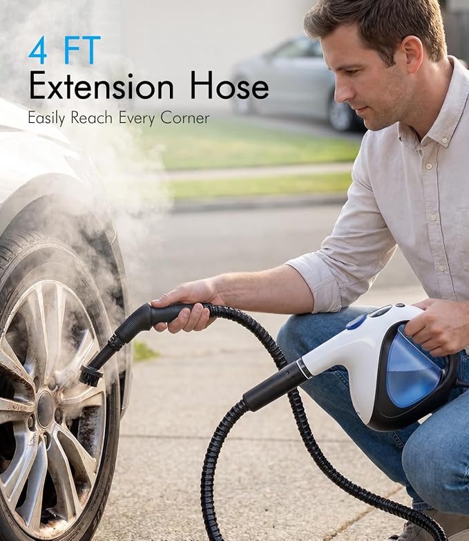 Handheld Steam Cleaner for Home Cleaning 3s Instant Heat-Up No Need to Wait | Only 2 LB Light Weight Easy Refill Portable Steamer Cleaner Hand Held for Furniture Couch Grout Walls Kitchenware Cleaning