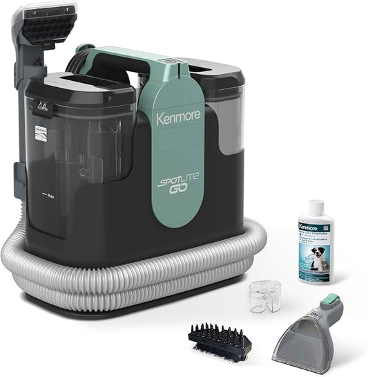 Kenmore SpotLite Go Pet Portable Carpet & Upholstery Cleaner Machine | 16KPa Suction with 2-in-1 Tough Stain Tool, Lightweight Spot Stain Remover for Couch, Car Detailing, Rugs & Stairs