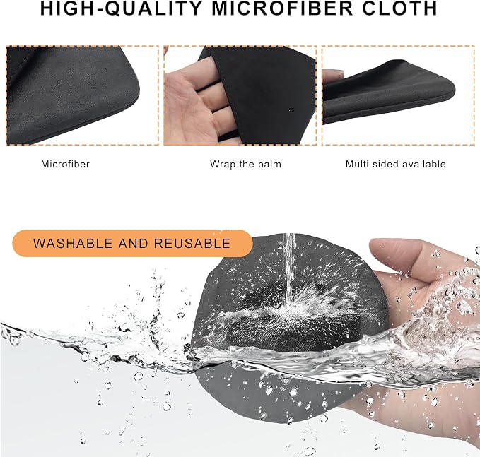 2 PCS Car Screen Cleaner, Square Microfiber Cloth Non-Scratch Auto Touchscreen Cleaning Wipes, Foldable Touch Screen Pad Universal Cleaning Tool for Vehicle Dashboard Display (Square+Round)