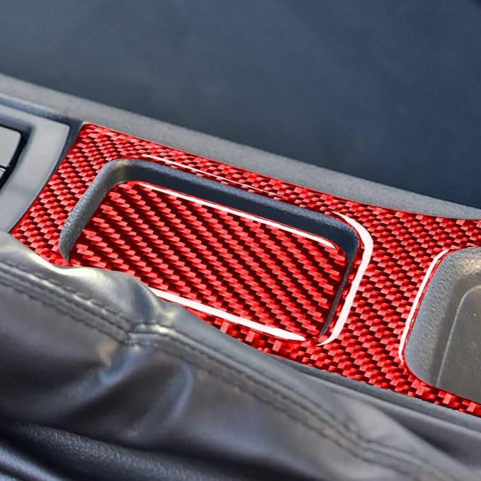 Car Decals Center Control Armrest Kit Panel Red Real Carbon Fiber Trim Stickers Compatible with Scion FR-S 2013 2014 2015 2016 / Toyota 86 2017 2018 2019 2020 Interior Accessories Type-A