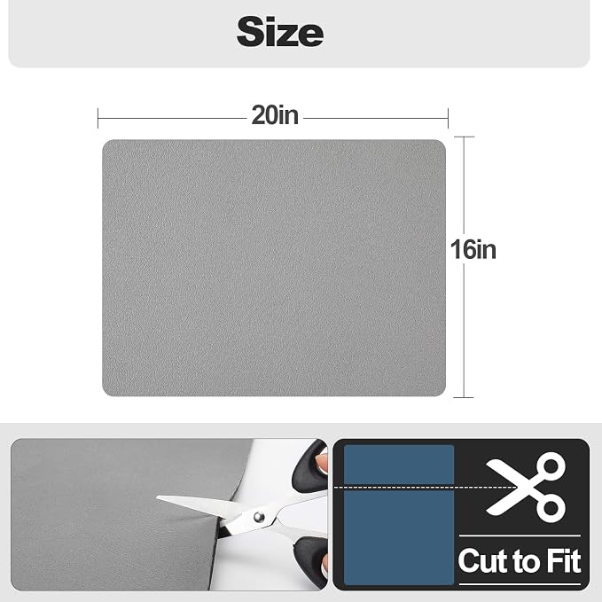 Ecotrim - Dish Drying Mat for Kitchen Counter | Coffee Bar Mat for Countertops | Heat Resistant Drainer Mat with Non-slip Rubber Backed | Hide Stain Kitchen Absorbent Draining Mat | Grey 16"x20"