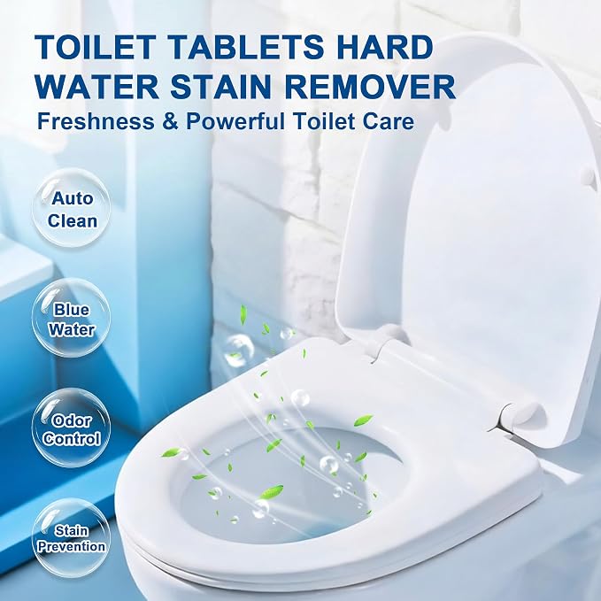 Toilet Bowl Cleaner Tablets with Dual Scent, Long Lasting Toilet Bowl Cleaner Tablets with Sustained-Release Technology, Septic Safe Toilet Bowl Cleaner Tabs for Deodorizing & Descaling,24pcs