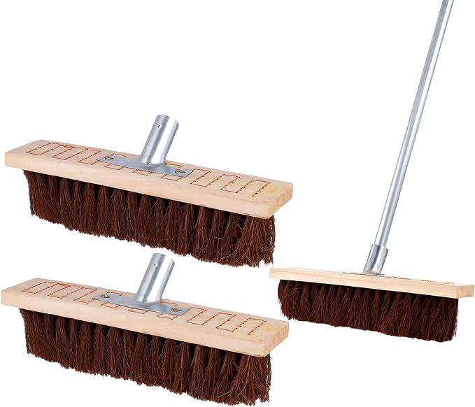 JEUIHAU 2PCS 12 Inch Floor Scrub Brushes, Outdoor Deck Brush for Concrete Floor, Garden, Patio and Wooden Deck Cleaning