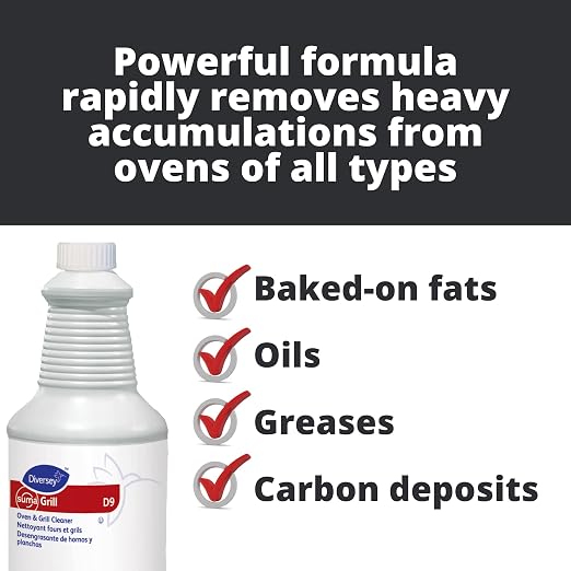 Diversey 94368241 SUMA Grill Oven & Grill Cleaner, Heavy Duty Liquid Dissolves Fats, Oils & Carbon Deposits, Ready-to-Use Spray, 32-Ounce (Pack of 6)