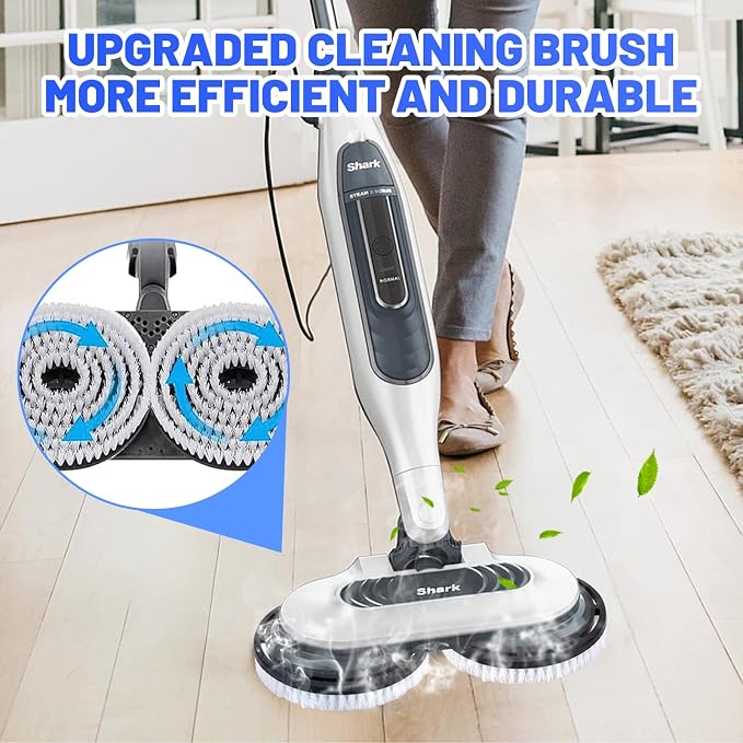 Upgraded Steam Mop Pads for Shark S7000 Series - Replacement Brush Heads with Scrubbing Bristles | Deep Cleans Hardwood, Tile, Laminate Floors | Compatible with S8201/S8001/S7201 Models-2 Pack