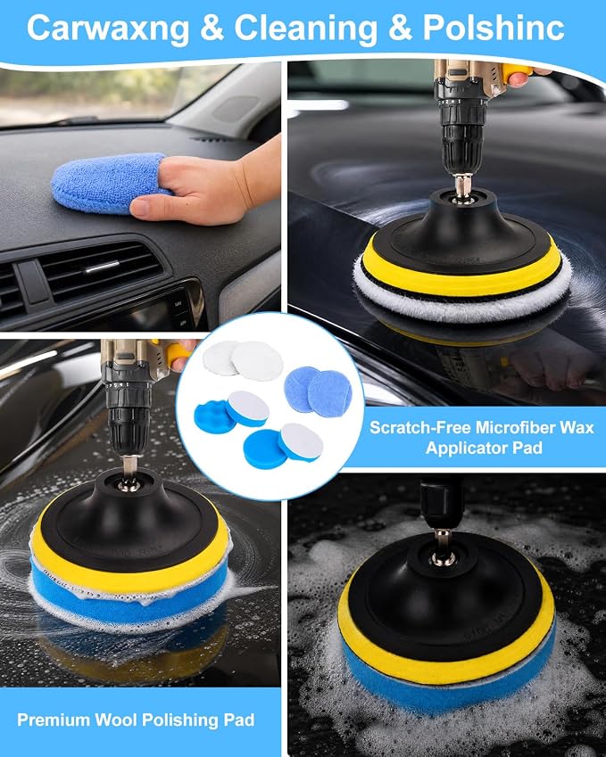 Car Detailing Kit 40PCS, Car Cleaning Kit with Detailing Brush Set, Car Wash Kit Interior Exterior Wheels Tire Tools, Auto Detailing Supplies with Bucket Towels Drill Brushes Storage Bag