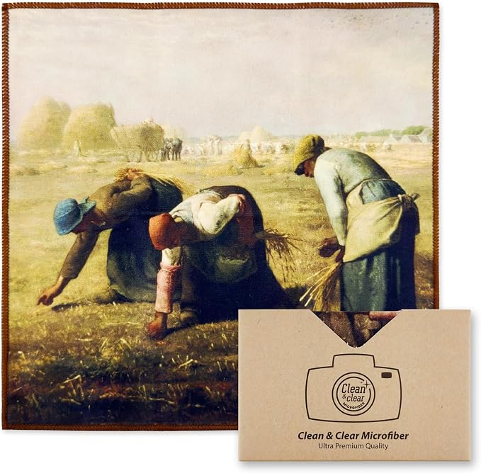 Large Microfiber Cleaning Cloths [5 Pack] – Classic Art “Gleaners” Design, Premium Lens Cleaning Cloth for Cameras, Glasses, Screens & Electronics