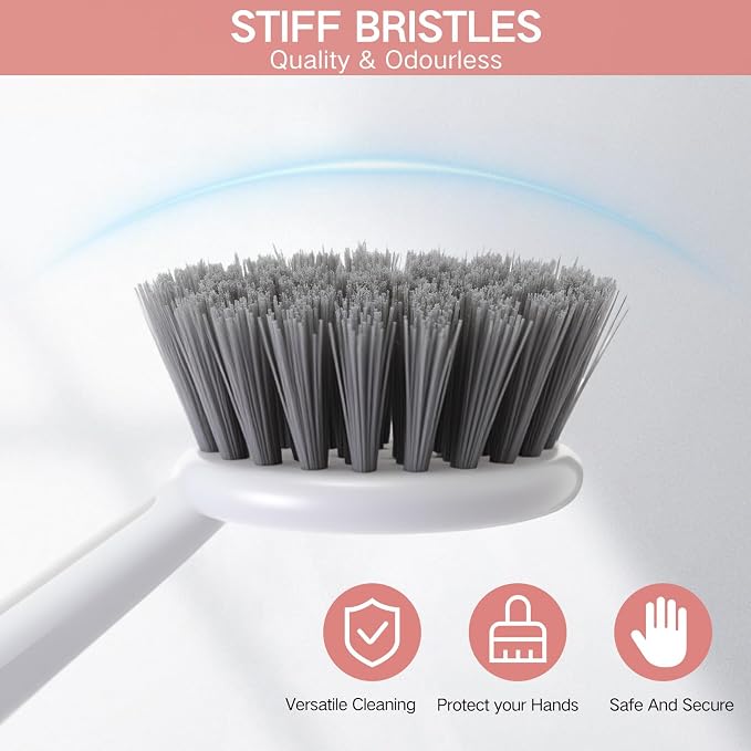 Patelai 12 Pack Kitchen Scrub Dish Brush with Long Handle Dish Scrubber with Stiff Bristles Scrub Brushes for Kitchen Dishes Washing Tools, Pots, Pans and Sink Cleaning (Orange)