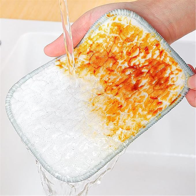 Fuiyuqa Multipurpose Wire Dishwashing Rags for Wet and Dry, Reusable Wire Miracle Cleaning Cloths, Round Wire Washing Cloth, Non Scratch Wire Dishcloth for Kitchen, Sinks, Pots, Pans (5PCS)
