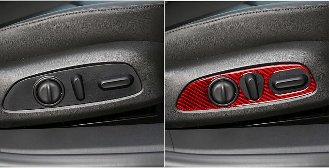 Real Carbon Fiber Trim for Chevy Malibu 9th Gen Accessories | for 2016-2024 Seat Adjustment Button Panel Cover Sticker Interior Thick Overlay Decal