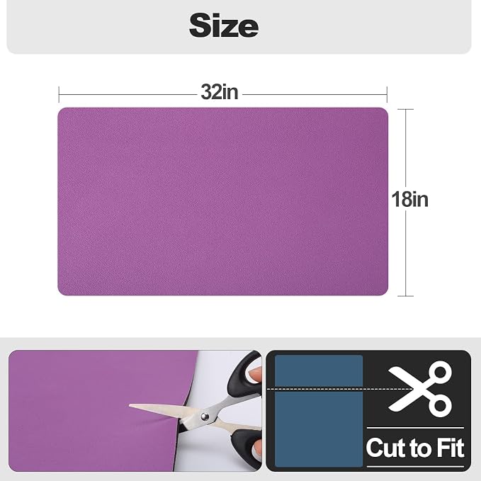 Ecotrim - Dish Drying Mat for Kitchen Counter | Coffee Bar Mat for Countertops | Heat Resistant Drainer Mat with Non-slip Rubber Backed | Hide Stain Kitchen Absorbent Draining Mat | Purple 18"x32"