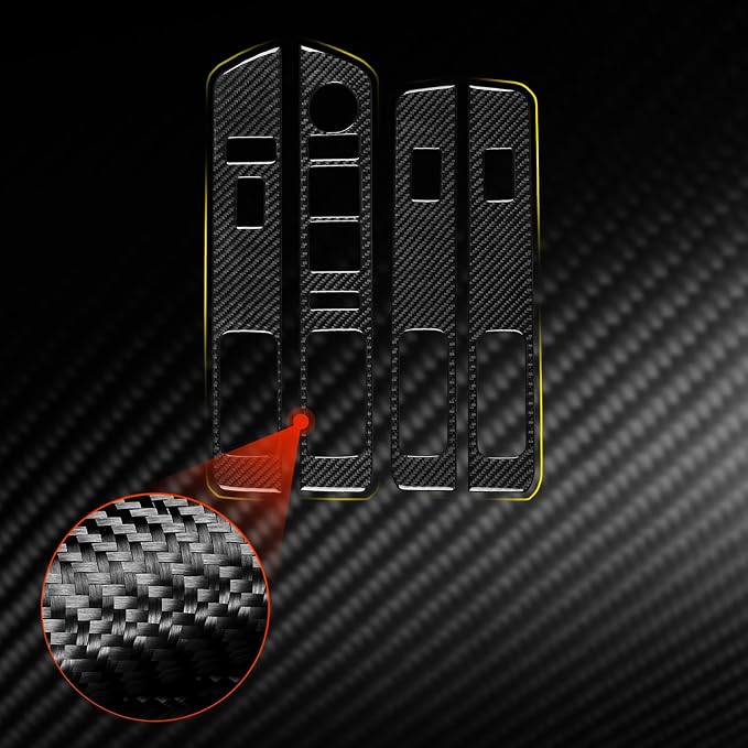 Fit for Ford Expedition 2007-2014 Accessories Window Lift Panel Trim | Real Soft Carbon Fiber, Door Window Lift Control Panel Cover Stickers, Anti-scratch, Interior Cover, Decorations