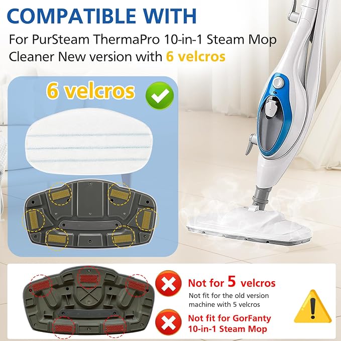 LINNIW 8 Pack Replacement Steam Mop Pads Compatible for PurSteam ThermaPro 10-in-1