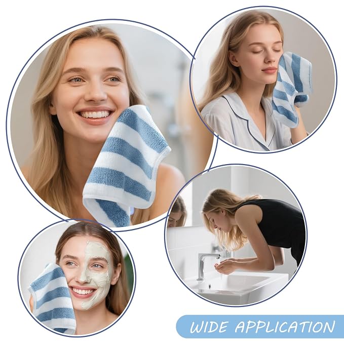 SINLAND Microfiber Facial Cloths Fast Drying Washcloth 12inch x 12inch Absorbent Face Wash Cloth Soft Makeup Remover Cloths