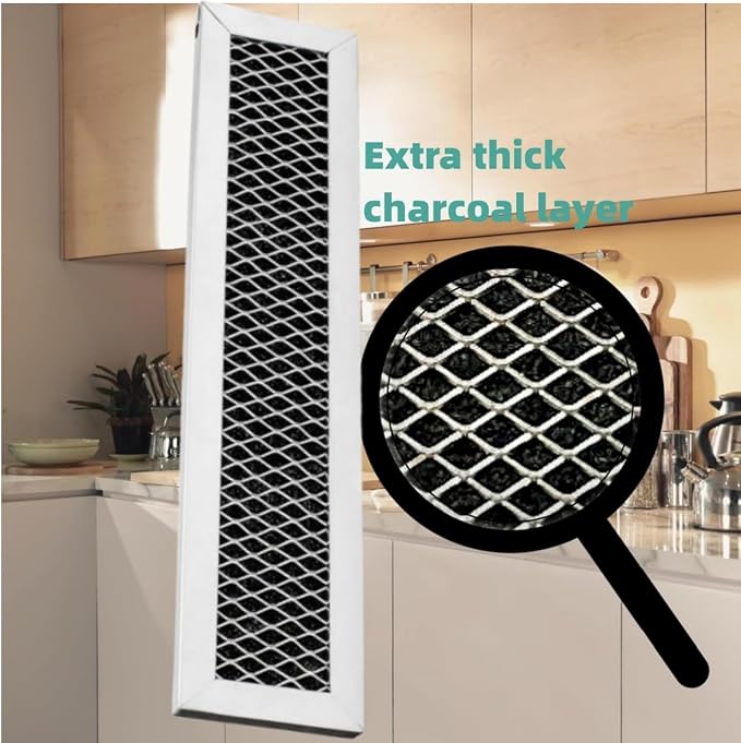 2 charcoal filter with aluminum frame for Frigidaire FRPAMRAF Replacement Air Microwave Filter Replacement FFMV152,FGMV153,FFMV154,FGMV155,FMV157,FFMV162, FFMV163, FFMV164,FFMV174,FGMV175, FGMV176