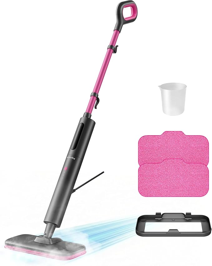Schenley Lightweight Steam Mop for Hard Floors & Carpets | 3 Steam Modes, 10s Heat-Up, 248°F Steam, Up to 37 Min Steam Time, 20 ft Cord, Cord Wrap, Self-Standing, Chemical-Free
