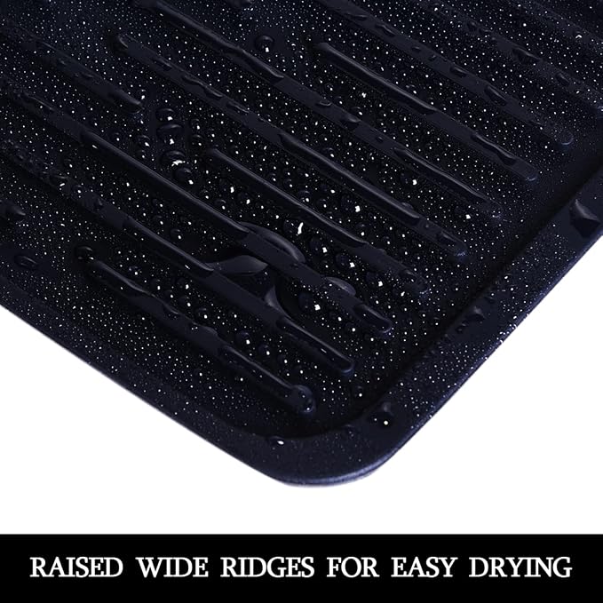 Small Dish Drying Mat, Silicone Dish Mats for Kitchen Countertop, 11.5"x9.1", for Rack Over the Sink, Pots, Pans, Glassware, Silverware, Stemware, Car Center Cap, Dishwasher safe, Reusable