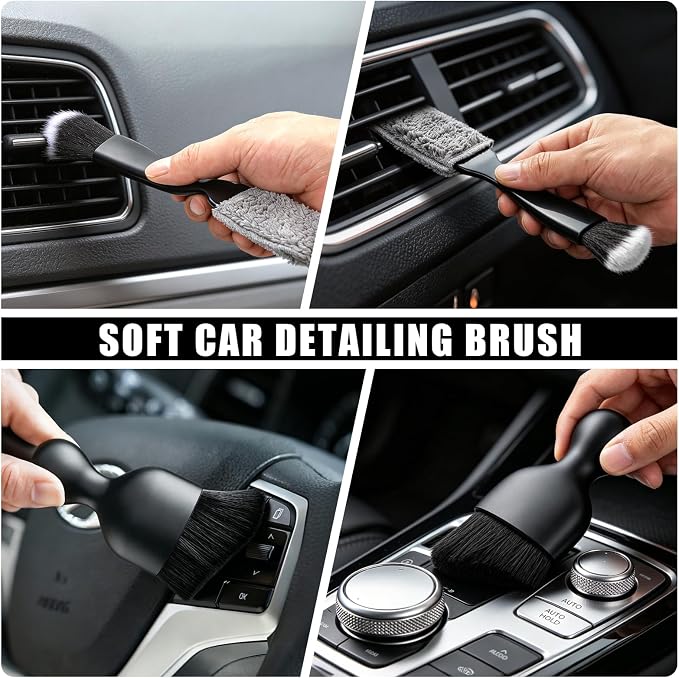 21PCS Car Detailing Kit Interior Cleaner - with Handheld Car Vacuum, Windshield Cleaning Tool, Detailing Brushes, Car Cleaning Supplies Kit for Women Men (Black)