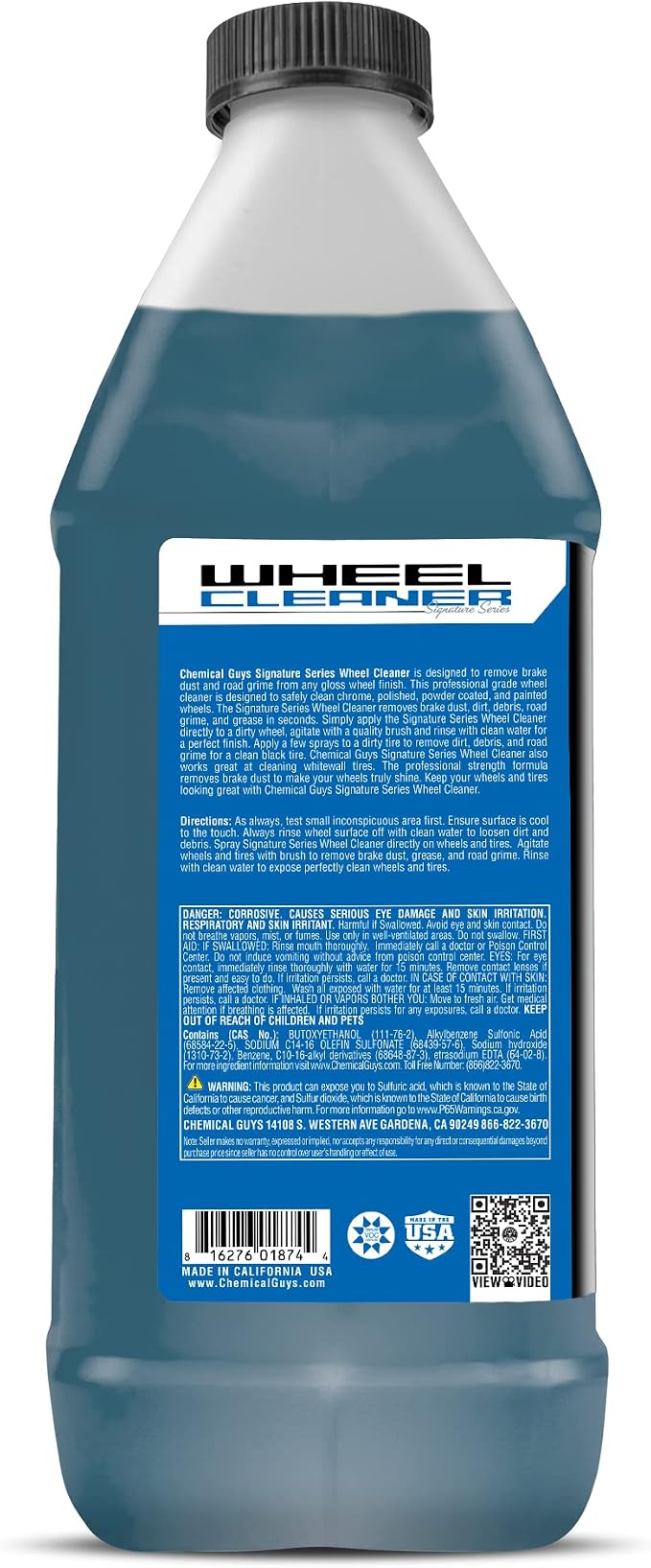 Chemical Guys CLD_203 Signature Series Wheel Cleaner, Formated For All Gloss Finishes, Safe for Cars, Trucks, SUVs, Motorcycles, RVs & More 128 fl oz (1 Gallon) | Fast-acting foaming spray clings to wheels to lift brake dust and road grime, safe on chr...