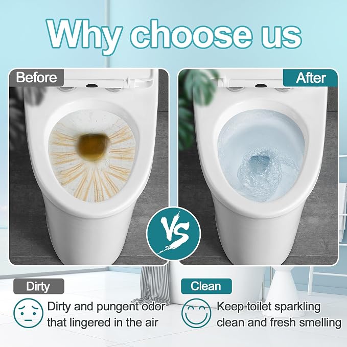 Msvvko Toilet Bowl Cleaner Tablets 40 Packs, Two Colors Toilet Bowl Cleaners with Sustained-Release Technology, Keep Bathroom Toilet Stain Free and Prevent Limescale Buildup, 106oz