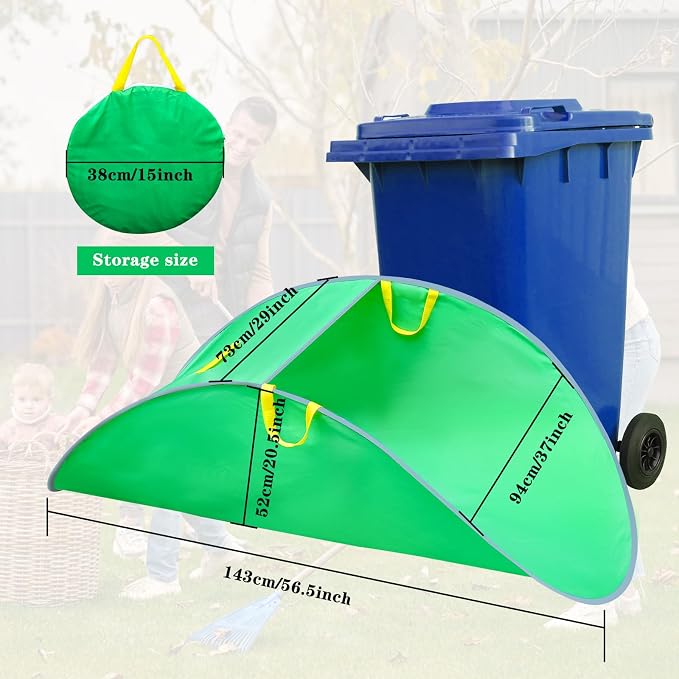 Tryly Leaf Collector, Foldable Leaf Bags, Portable Pop Up Lawn and Leaf Collector, Patent Number D1005635, Reusable Yard Garden Bags for Leaves Lawn Trash