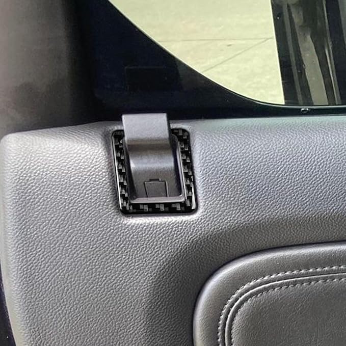 Decals Fit for Cadillac Escalade ESV 2007-2014 / EXT Hybrid 2009-2013 | Real Soft Carbon Fiber | Door Lock Pin Surround Trim Accent | Thick Overlay | Anti-scratch