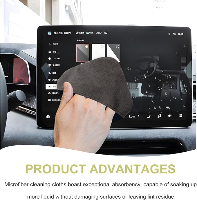 Car Screen Cleaner, 4.13"×4.13" Square Auto Touch Screen Cleaner Microfiber Cleaning Pad, Scratch-Free Microfiber Cleaning Wipe for Vehicle Dashboard LCD Display Laptop