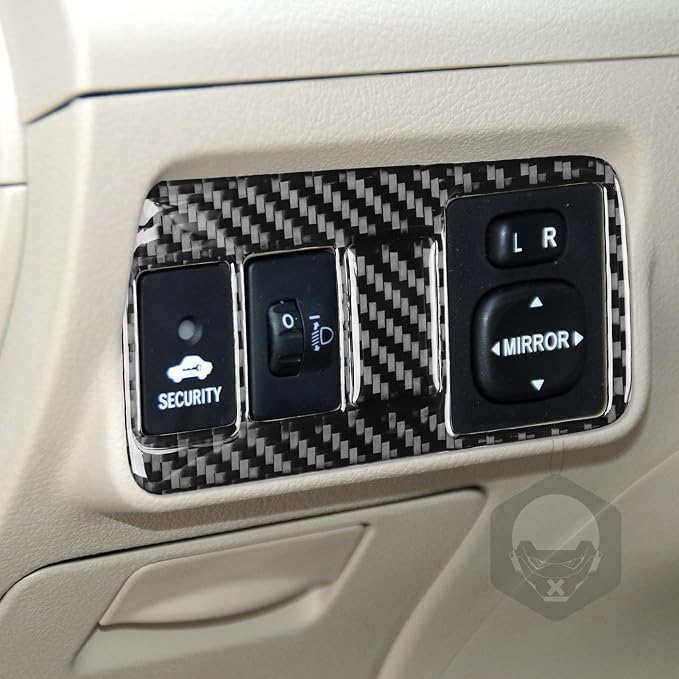 Driver Push Button Trim for Toyota Corolla 2009-2013 Accessories Black | Soft Carbon Fiber | Upgrades for Car | Only for Left-Hand Drive | Anti-Scratch | Sporty Style
