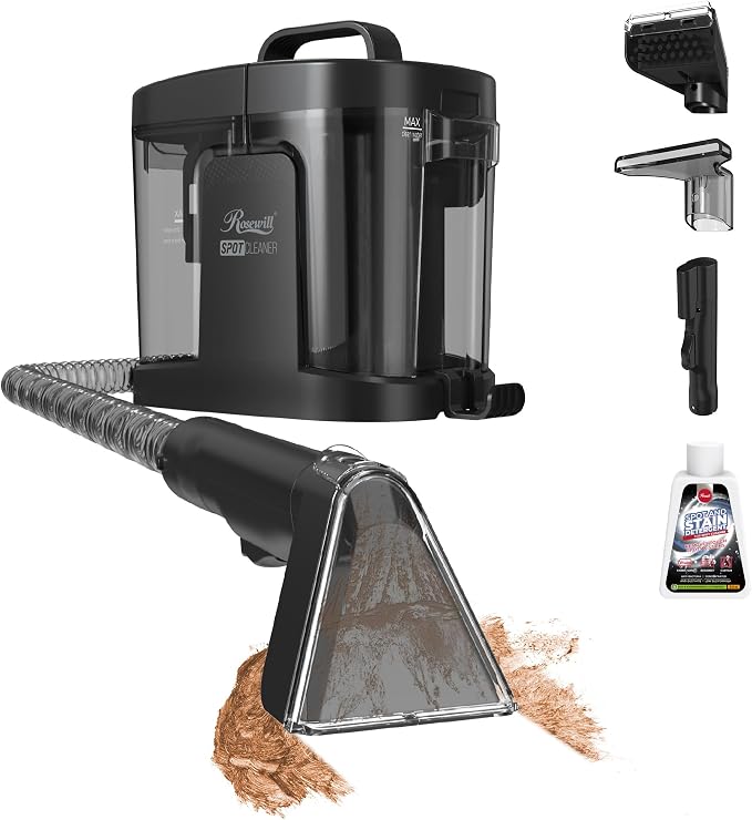 Rosewill Multi-Purpose Portable Carpet and Upholstery Cleaner, Powerful Suction 17 KPa Spot Cleaner, 550W Motor, Car and Auto Detailer, Stain/Spot Remover; Versatile Use: Carpet, Sofa, Pet Hair